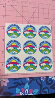 Vintage Trend Scratch N Sniff Stinky Stickers Rainbow Bluetiful Partial Sheet