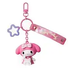 "Clearance" New My Melody Pink Purple Star Bag Tote Clip Key Chain Charm Holder
