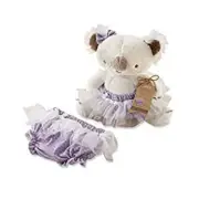 New Baby Aspen Infant Newborn Purple Girl Ruffle Bloomer Stuffed Koala Bear 0-6M