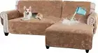 L Shaped Sofa Covers 100% Waterproof Chaise Lounge Covers for Pets Dogs 2 Pieces