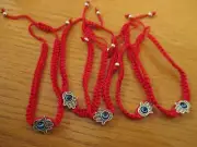 5 Red Hamsa Hand Evil Stylish Bracelets STRING Kabbalah Lucky Karma Spiritual #4
