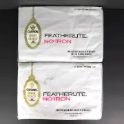 VTG Cannon Royal Family Featherlite No-Iron Twin Sheet Set White Fitted/Flat NOS