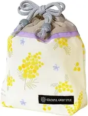 COLORFUL CANDY STYLE NL801500 Drawstring Small Cup Bag (with Name Tag) Water Repellent, Non-Iron, Mimosa Fleur, Water Repellent, Lightweight, Stain Resistant, Wrinkle Resistant, Non-Iron, Girls