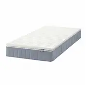 VESTERÖY mattress and mattress pad, firm light blue/Näsfjället white, Single