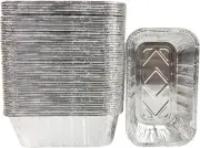 50 Pack 1Lb mini Loaf Pans Heavy Duty Disposable Aluminum Foil Bread Tins Size -