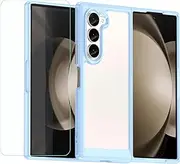 [FZZSZS] Case for Samsung Galaxy Z Fold6 + Tempered Glass Screen Protector Protective Film,Slim Blue Protection Case Cover for Samsung Galaxy Z Fold6 (6.4")