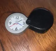 Vintage NOS Troika Pocket Travel Or Pillow Alarm In Genuine Leather Case Analog