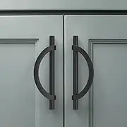 10 Pack Matte Black Iron Cabinet Pulls 5 Inch(128MM) Hole Centers Kitchen Cabinet Handles Hardware