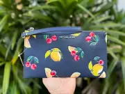 MICHAEL KORS JET SET TRAVEL XL CLUTCH WRISTLET FRUIT MELODY NAVY MULTI