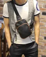 FINDSENSE Z1 韓國 時尚 潮 男 複古皮質 休閒單肩包 小胸包 斜挎包 斜背包 單肩小背包