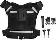 Dog Harness Mount for Action Camera, Double Mounting Options Chest Back Strap Belt Pet Vest, Adjustable Straps, for Dogs Weighing 8 to 35 Kg