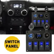 4 Gang Blue LED Rocker Switch Panel Breaker Circuit Waterproof Car Marine Boat (for: Porsche)