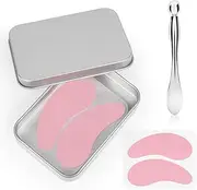 Under Eye Patches Silicone - 2 Pcs Reusable Eye Patches, Eye Patches Plump Fine Lines & Wrinkles with Metal Eye Cream Applicator, Tin Case