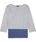 Ralph Lauren Womens Striped Tunic Blouse, Blue, Plus Size, 1X