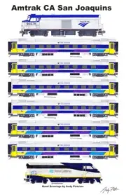 Amtrak California San Joaquins Venture Train 11"x17" Poster Andy Fletcher signed