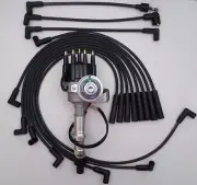 PONTIAC 301 350 389 400 455 BLACK Small Cap HEI DISTRIBUTOR + Spark Plug Wires
