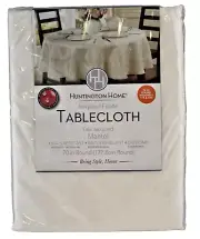 Huntington Home 70 In Round Ivory Jacquard Tablecloth Waterproof New