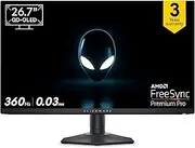 Alienware AW2725DF Gaming Monitor 26.7-Inch 360Hz(N 03Ms AMD FreeSync Adaptive Sync Technology, Adjustability - Height/Tilt/Swivel/Pivot/Builtincable-Management
