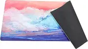 DIYEAH Large Anime Keyboard Mat Wave Theme Computer Desk Pad for Office Gaming Non Slip Cushion Comfortable Mouse Pad for Adults