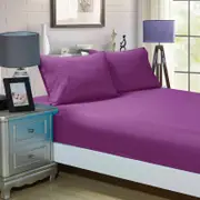 Fabric Fantastic 1000tc Ultra Soft Queen Size Bed Purple Fitted Sheet & 2 Pillowcases Set