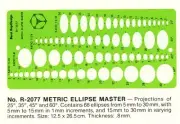Berol Rapidesign Template - Metric Ellipse Master - R-2077