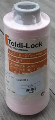 Toldi-Lock Overlocking Thread Pink 2734 yds No. 120 Col. 5150 100% Polyester