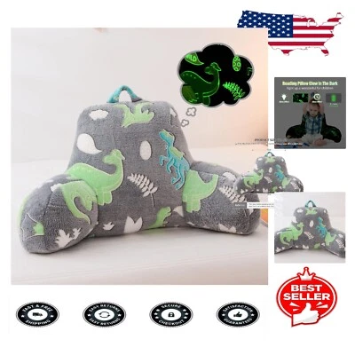 Lightweight Dinosaur Glow Reading Pillow - Comfortable Back Support for All Ages
