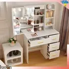 Dressing Table Makeup Vanity Set with Sliding Mirror Dress Desk Organizer Drawer