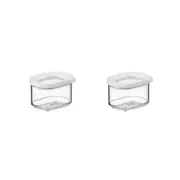 2x Mepal Modula Mini Food Storage Box Stackable Container w/ Lid 175ml/6oz White