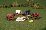 Bachmann HO Horses SceneScapes pkg(6) 33119