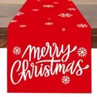 Merry Christmas Table Runner Winter Red Xmas Party Home Dining Table Decorati...