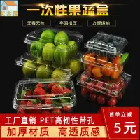 在飛比找樂天市場購物網優惠-一次性果盒透明塑膠打包盒帶孔果蔬盒長方形保鮮盒草莓櫻桃盒子