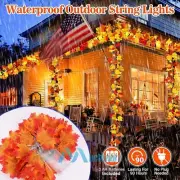 Fall Decorations Maple Leaf Lights Garland LED Fall Leaves Light String 20-80LED