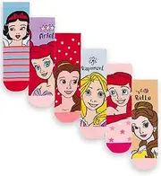 Disney Princess Girls 6 Pack Socks | Kids Multicoloured Character Socks | Sock Set Bundle Movie Merchandise Gift