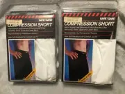 NEW 2 pairs SAFEGARD Youth White Compression Shorts *Youth Regular Waist 22”-26”