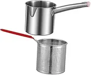 PHENOFICE 1 Set Stainless Steel Deep Fryer Pot Kit with Fry Basket Capacity for Quick Delicious Cooking Durable High Temperature Resistant Design for Home and Commercial Use
