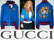 5K New Gucci 2017 Mariah Blue Tiger Bomber Jacket 38 40 2 4 Top Coat Zip Small S