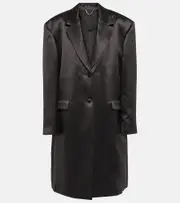 [Magda Butrym] Magda Butrym Silk satin blazer coat AU 6 black
