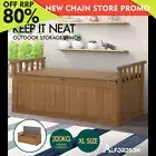 ALFORDSON Outdoor Storage Box Wooden Garden Bench Chest Tool Sheds Natural XL