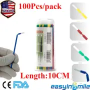 100Pcs Dental Micro Brush Disposable Tooth Applicators Bendable Lab Eyelash Swab