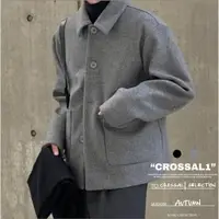 在飛比找蝦皮購物優惠-【CROSSAL1】韓國代購🇰🇷 冬天毛呢雙口袋外套 毛呢 