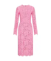Dolce Gabbana Branded Floral Cordonetto Lace Sheath Dress IT40,IT42,IT38 Pink