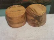 TWO PIECE SPALTED HARD MAPLE 6X4 TURNING WOOD BOWL BLANK