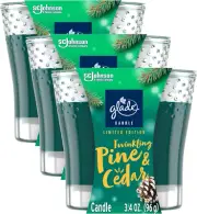 Candle Jar, Air Freshener, Twinkling Pine & Cedar, 3.4 Oz (Pack of 3)