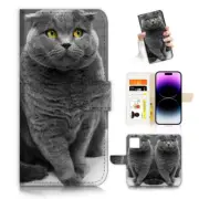 ( For iPhone 13 Mini ) Wallet Flip Case Cover AJ26121 Fat Cat