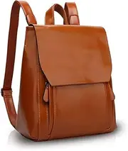 [NICOLE & DORIS] NICOLE&DORIS Fashion Women School College Travel Outdoor Shoulder Bag Backpack Daypack Waterproof PU Durable Soft Leather Brown