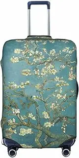 [pvinnk] almond blossom Print Protective Luggage Cover Elastic Washable Suitcase Travel Gear Protector, White, Medium