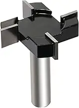 Vearter CNC Spoilboard Surfacing Router Bit, 1/2''(12.7mm) Shank Slab Flattening Router Bit, 4 Wings YG6X Carbide Rabbet Slot Cutter for Woodworking, Wood Planing (50.8mm D, 12.7mm H)