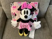 NWT Disney Minnie Mouse 3 Piece Travel Set - Blanket, Pillow and Plush