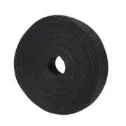 Reusable Cable Ties 25 Meters 10mm Hook and Loop Cord Wraps Black Fasten